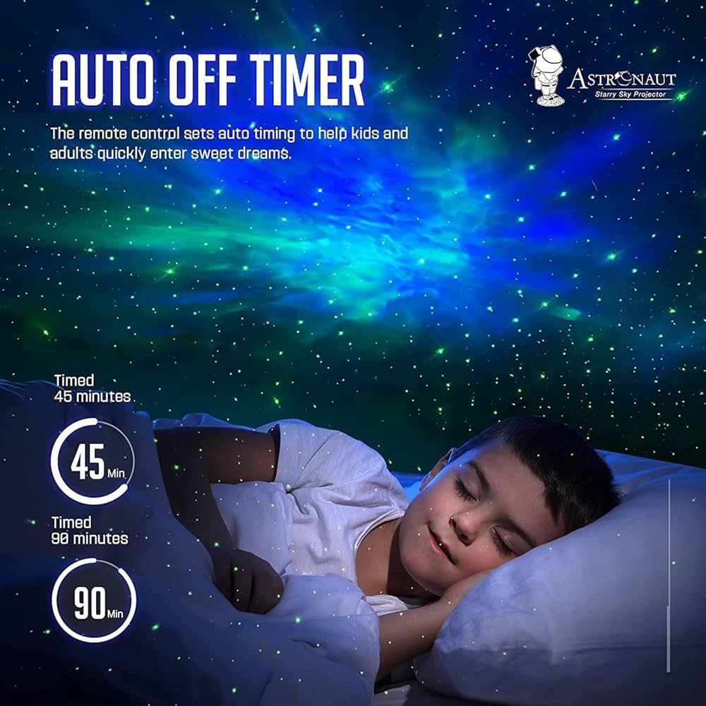 Astronaut Starry Sky Galaxy Projector - LED Nebula Night Light with Remote Control & Auto-Off Timer