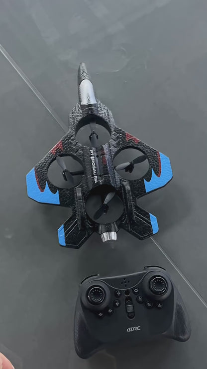 2.4GHz Remote Control Fighter Jet Drone for Kids & Adults - EPP Foam RC Airplane with 360° Stunt Flip, Headless Mode & 3 Speed Adjustments