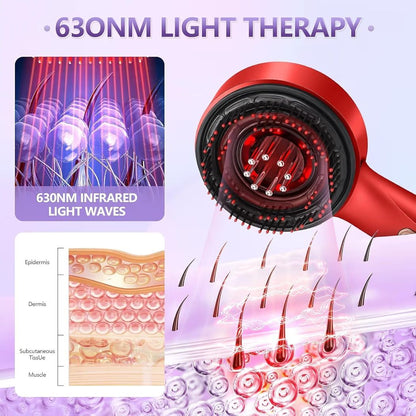 Electric Scalp Massage Comb with Red Light Therapy – Hair Growth & Relaxation Device
