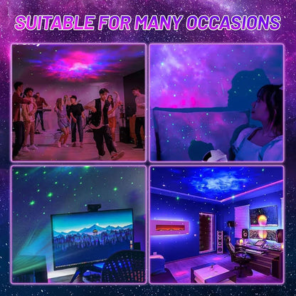 Astronaut Starry Sky Galaxy Projector - LED Nebula Night Light with Remote Control & Auto-Off Timer