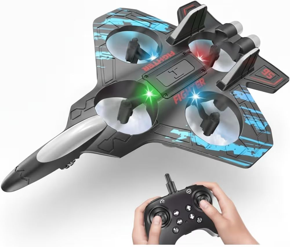 2.4GHz Remote Control Fighter Jet Drone for Kids & Adults - EPP Foam RC Airplane with 360° Stunt Flip, Headless Mode & 3 Speed Adjustments