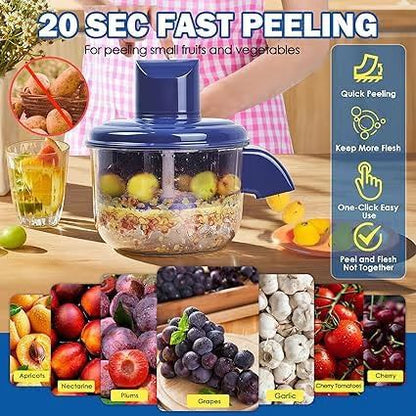 3-in-1 Rotary Vegetable & Fruit Peeler - Multifunctional Stainless Steel Kitchen Tool with Julienne, Serrated & Standard Blades for Potatoes, Onions & Apples