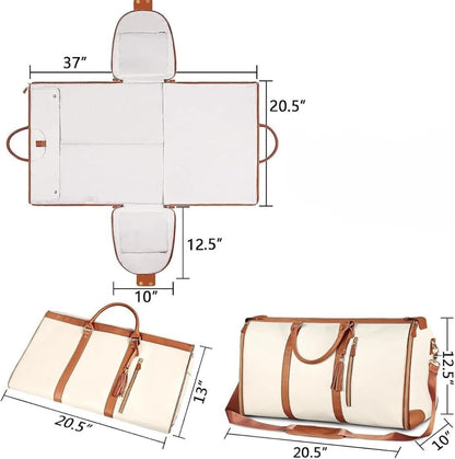 Executive Premium 2-in-1 Leather Trim Travel Duffel & Convertible Garment Bag