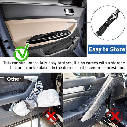 Universal Fordable Car Windshield Sun Umbrella – Heat Insulation & UV Reflective Sun Shade