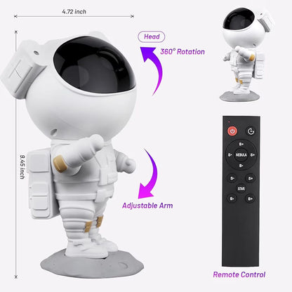 Astronaut Starry Sky Galaxy Projector - LED Nebula Night Light with Remote Control & Auto-Off Timer