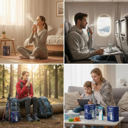Portable Mesh Nebulizer for Adults & Kids – Silent USB Rechargeable Inhaler for Fast Respiratory Relief