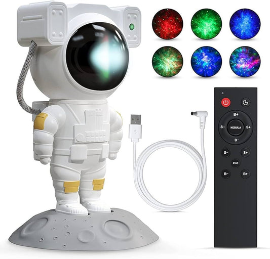 Astronaut Starry Sky Galaxy Projector - LED Nebula Night Light with Remote Control & Auto-Off Timer