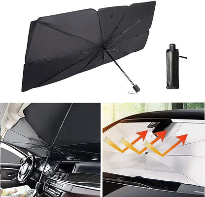 Universal Fordable Car Windshield Sun Umbrella – Heat Insulation & UV Reflective Sun Shade
